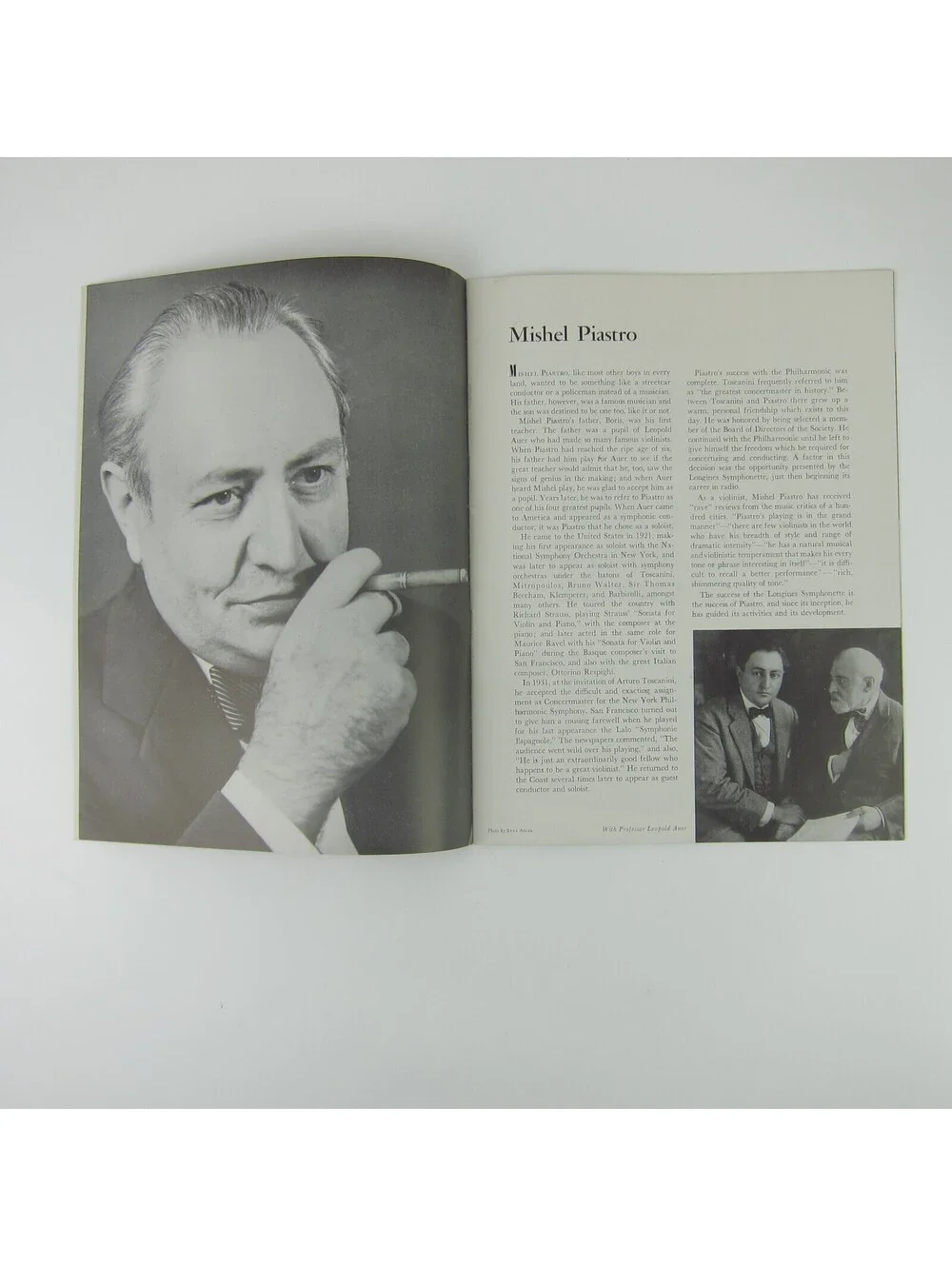 The Longines Symphonette Music Program Mishel Piastro Tour Booklet Vintage 1950s